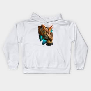 cossack with horse Kids Hoodie